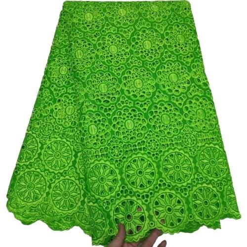 2021High Quality African Nigerian Tulle Lace Fabric Cotton Embroidery Swiss Wedding Party Dress 2.5Yards ML2806