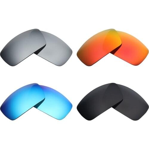 4 Pairs MRY POLARIZED Replacement Lens for Oakley Canteen 2006 Sunglasses Stealth Black & Ice Blue & Fire Red & Silver Titanium