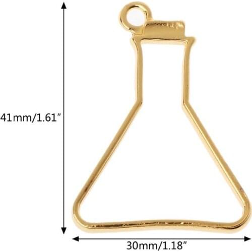 5Pcs Science Experiment Cup Blank Frame Pendant Open Bezel Setting Resin Jewelry
