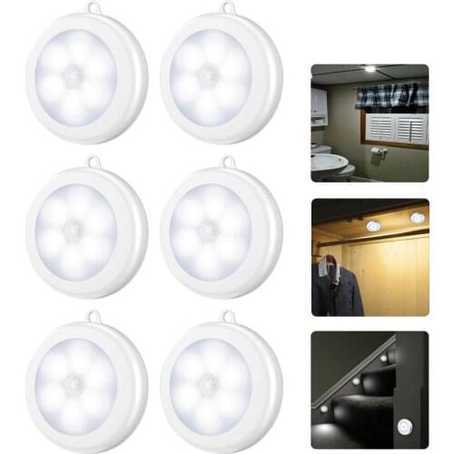 6/3 LEDs PIR Motion Sensor Light Cupboard Wardrobe Bedroom Night Lamp LED Under Cabinet Night Light For Closet Stairs Kitchen