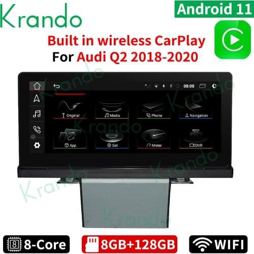 Krando 8+128GB 8.8 INCH Android 10.0 car multimedia GPS for Audi Q2 Q2L 2018-2020 car audio system with touch screen navigation