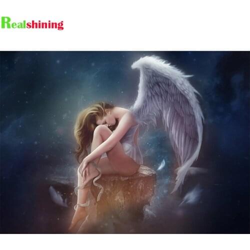 Diamond mosaic Angel wing Full Square Round stones DIY 5D Diamond Painting Cross Stitch Kits rhinestone Embroidery Fairy N2052