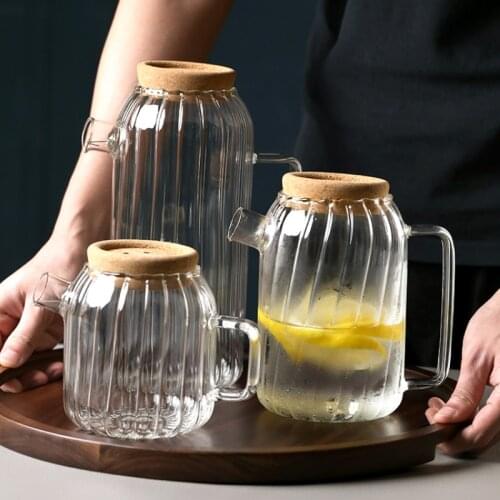 Water Bottles Water Jar Kettle Transparent Large Capacity Heat Resistant Water Pot with Handle Teapot Pitchers Kitchen Items