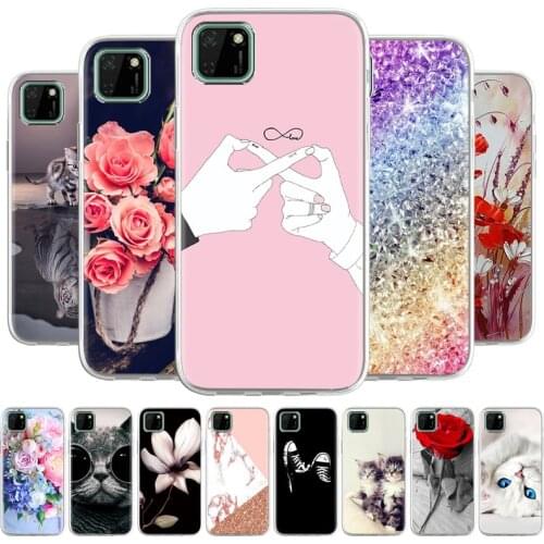 Case For Huawei Y5p Cases Silicone Soft Funda On Huawei Y5 P Honor 9S DUA-LX9 DRA-LX9 5.45 Inch TPU Flower Painted Phone Coque