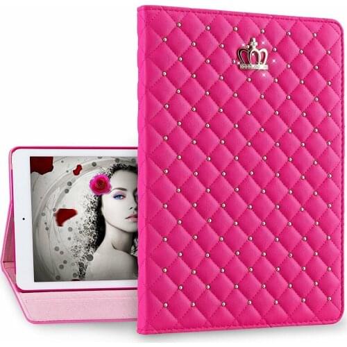 9.7'' Folio Luxury Crown for iPad Air 2 Air 1 Case A1474 A1566 Smart Auto-Sleep PU Leather Stand Cover for iPad Air 1 2 Cover
