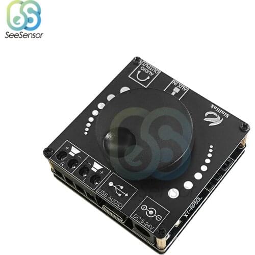 AP50L 50W+50W Bluetooth 5.0 Digital Audio Power Amplifier Board 30W~200W Stereo USB Sound Card App AMP