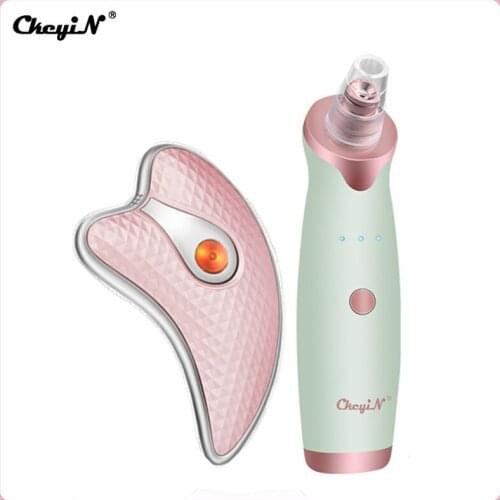 Microdermabrasion Blackhead Remover Vacuum Suction Facial Pores Cleaner LED Face Lifting Guasha Plate Nano Sprayer Steamer 50