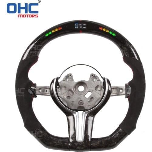 For M1 M2 M3 M4 M5 X1 X2 X3 X4 X5 Carbon Fiber Steering Wheel LED Performance