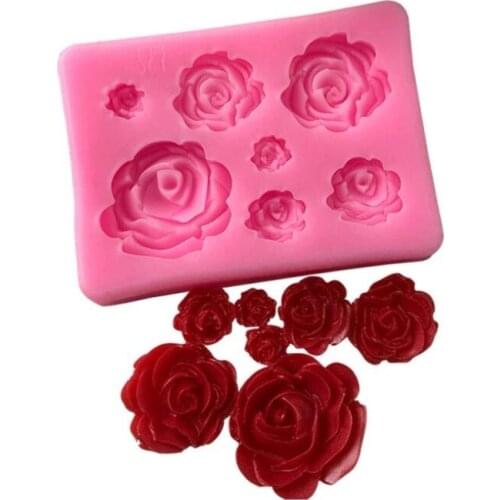 Kitchen Dining Sugarcraft Rose Flower silicone mold fondant mold cake decorating tools chocolate mold LX8536