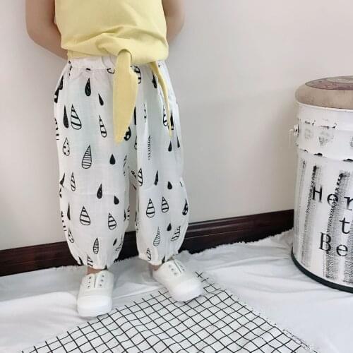 2018 Summer New Boy Lantern Pants Korean Dripping Printed Harem Pants Baby Children Casual Feet Mosquito Trousers Boys Clothes