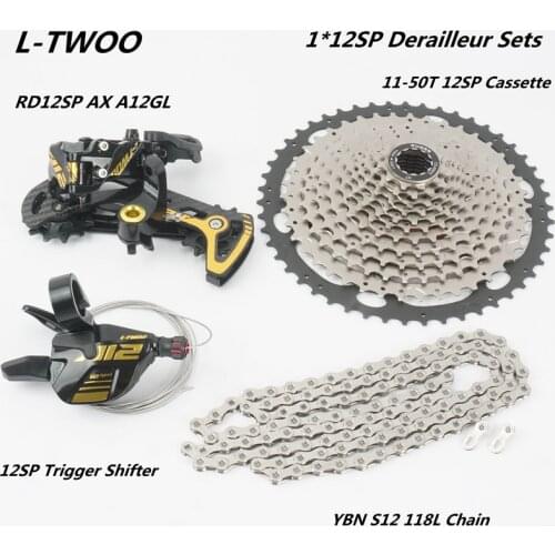 LTWOO Derailleur Groupset AT A12 1*12 Speeds Trigger Shifter Rear Derailleur Cassette 11-50T 12SP YBN Chain Gold Sets