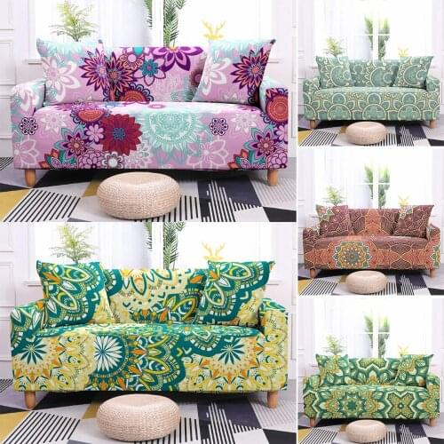 Mandala Sofa Cover Bohemia Couch Slipcovers Elastic Furniture Protector Four Seasons Strech Anti-dirty Sofa Case 1/2/3/4-seater