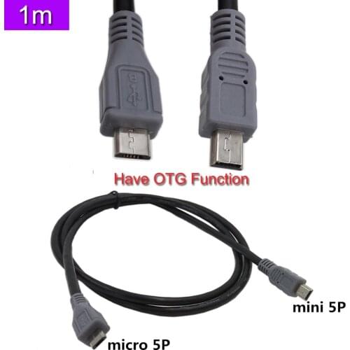 Mini B Male to Micro B Male Converter OTG Adaptor Lead Data Cable 1m