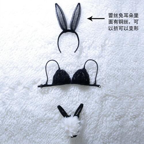 1/6 Custom Black Rabbit Girl Suit Model for 12" Female Body Action Figure