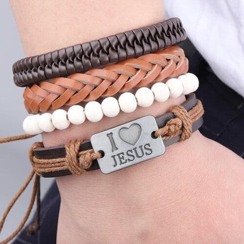 2019 Vintage Multilayer Vintage Multilayer Leather Bracelet For Men Tibet Stone Beads Punk Wrap Fish Charm Bracelets Jewelry