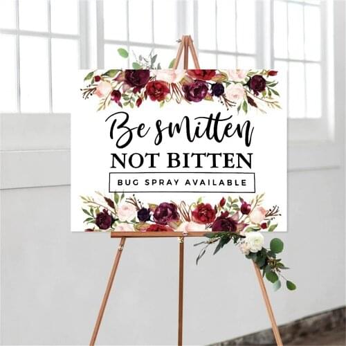 Decals Be Smitten Not Bitten Bug Spray Quotes Wooden Wedding Party Sign Mural Removable Vinyl Stickers Decoration HY2224