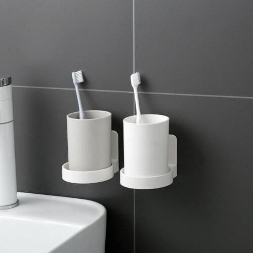 Wall Mounted Kitchen Sink Sponge Holder Bathroom Brushing Cup Holder Rack Wall Sundries Storage Shelf