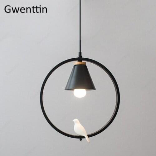 Nordic Boat Bird Ring Pendant Light for Living Room Bedroom Bed Hanging Lamp Home Decor Modern Led Light Fixtures Loft Luminaire