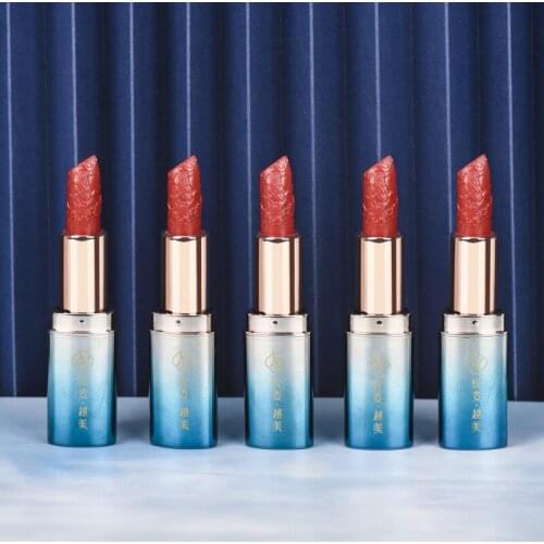 Carved Lipstick Pure Color Matte Velvet Not Easy To Fade Chinese Style Lip Makeup Three-color Red Lipstick Cosmetic TSLM1