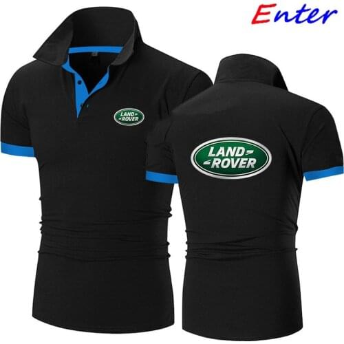 Polo Shirt Mens Summer Stretch Land Rover Car LOGO Mens Short-Sleeved Polo Suit High-End Mens T-Shirt High-Quality Polo Shirt