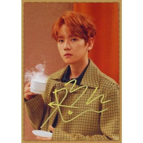 Hand signed EXO BaekHyun Baek Hyun autographed photo 6 inches free shipping K-POP 022018A
