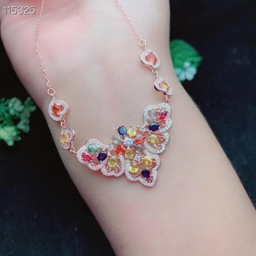 Sapphire Pendant 925 Sterling Silver Fine Jewelry Sapphire Necklace For Engagement