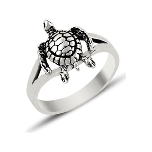 Silverlina Silver Sea Turtle Figure Ring
