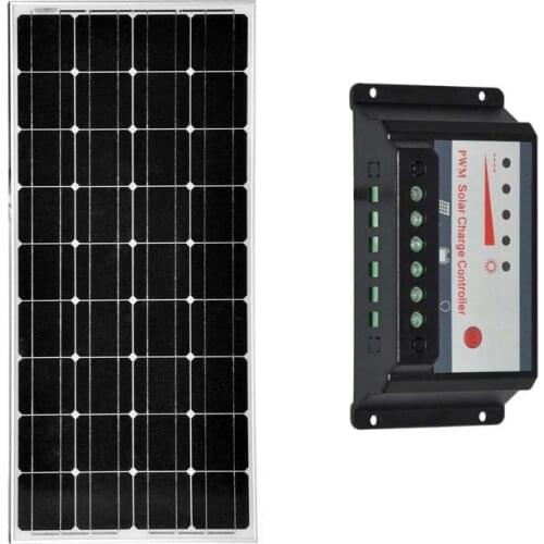 Solar Kit 100w 200w 300w Solar Panel 100w 12v Solar Charge Controller 12v/24v 30A Solar Battery Home Caravan Car Camping Rv LED