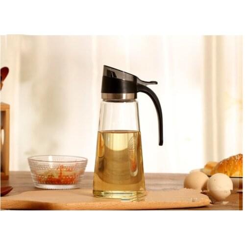 1PC 500ml Large Capacity Glass Oil Bottle Prevent Oil Spill Oil Vinegar Sauce Bottle Pot Kitchen Tool Storage Jar OK 0360
