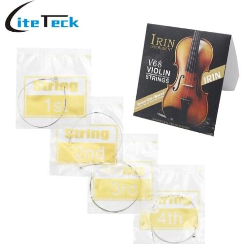 IRIN V68 Universal Full Set (E-A-D-G) Violin String Fiddle Strings Steel Core Nickel-silver Wound for 4/4 3/4 1/2 1/4 Violins