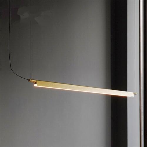 All Copper Pendant Lights Office Hanging Lights Long Meal Pendant Lamps Study Dining Room Led Studio Conference Room Fixtures