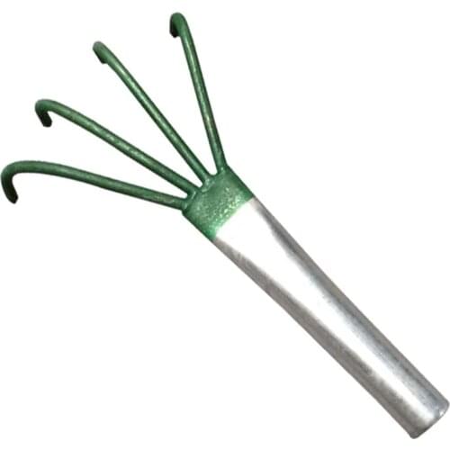 1PC Agricultural Carbon Steel Four-toothed Tines Rake with Small Handle Peanut Lawn Leaf Tweezers Garden Tools wholesale