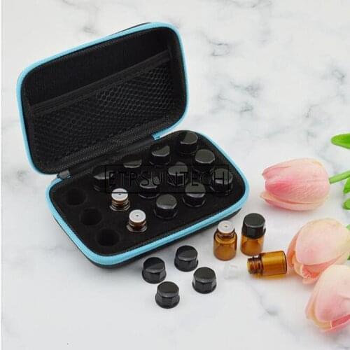 100pcs 15 Compartment Essential Oil Bottle Case Protects For 1ml 2ml 3ml Rollers Essential Oils Bag Travel Carrying Storage