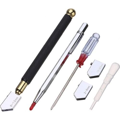 6pcs Diamond Glass Cutter Professional Glass Cutter Diamond Tip Metal Cutting Tool For DIY Tile Mirror Craft Cutting Tools