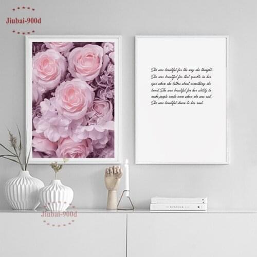 900D Nordic Style Flower Canvas Art Print Painting Poster,Wall Pictures for Home Decoration,Girls RoomWall Decor Picture NOR034