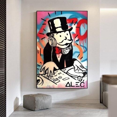 Alec Monopoly Graffiti Wall Art Money Paintings on The Wall Art Posters Prints The World is Yours Modern Art Pictures Unframed
