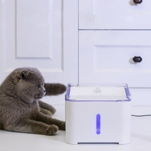 Automatic Cat Water Fountain Dog Water Dispenser LED Night Vision Drinker Pet Drinking Feeder No Water Automatically Power off