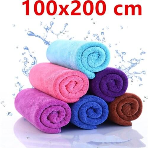 Microfiber Bath Towel , 100X200 cm -Extra Absorbent, Fast Drying, Multipurpose for Swimming, Fitness, Sports, Yoga, Grey