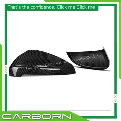 For-Audi A4 S4 A5 S5 2016+ Stick on Style Dry Carbon Fiber Mirror Cover Rear View Side Mirrors without Side Assist Lane