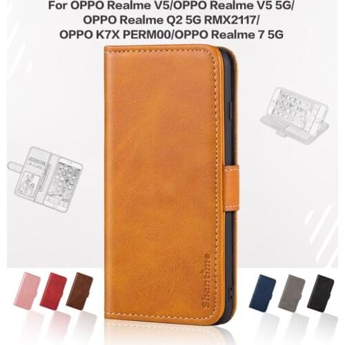 Flip Cover For OPPO Realme V5 5G Realme 7 5G Realme Q2 5G RMX2117 Case Luxury With Magnet Case For OPPO K7X PERM00 Phone Cover