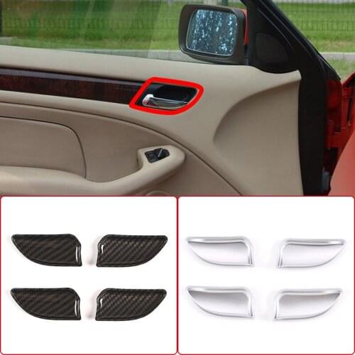 Car Interior Inner Door Bowl Decoration Cover Door Protection Trim Sticker For BMW 3 Series E46 1998-2004 ABS Chrome Accessories