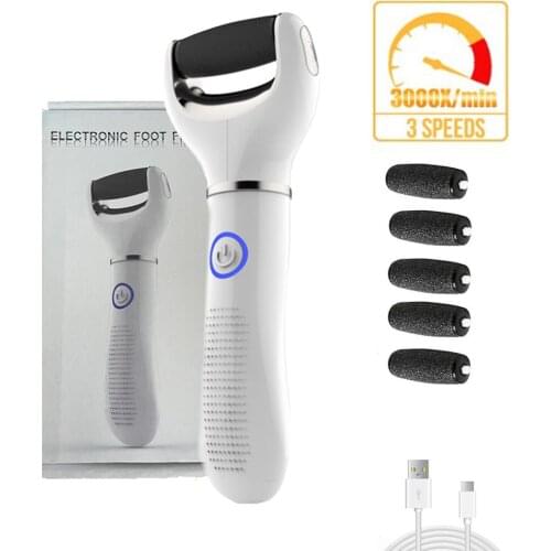 Electric Foot File Pedicure Tools Three-Speed Adjustment USB Pedicure Machine Dead Skin Callus Remover Portable Foot Care Tool