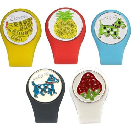 Golf Hat Clip Wear Resistant Fruit Pattern Removable Silicone Hat Clip with Easy Attachment Magnetic Ball Marker for Golfer