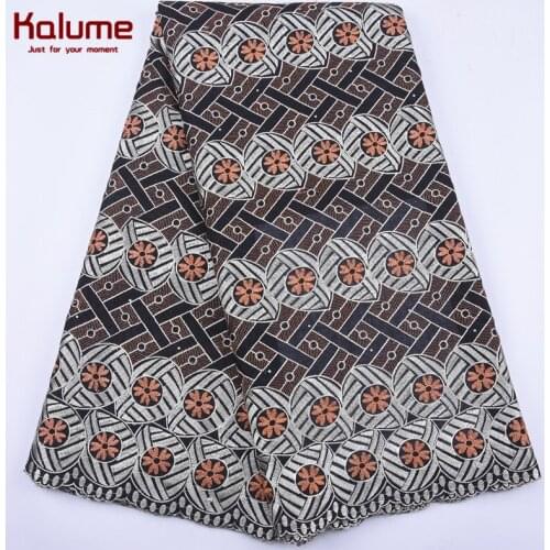 Kalume 2020 Latest African Cotton Lace Fabric Fashion Nigerian Swiss Voile Lace Fabric In Switzerland With Stone For Sewing 1955
