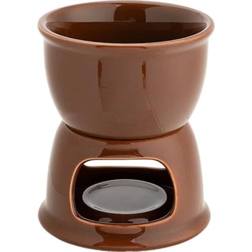 Ceramic Chocolate Fondue Set Ice Cream Cheese Pot Set Porcelain Melting Pot A0NA