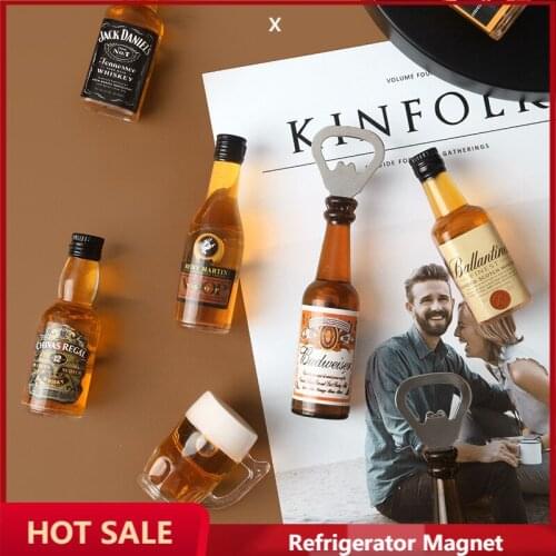 Creative Beer Series Refrigerator Magnet 3D Magnet Wine Bottle Opener Home Decoration Creative Gift Refrigerator Sticker