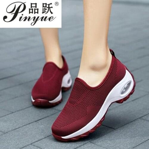 Spring Women Breathable Shoes Woman Flat Slip on Platform Tenis for Women Mesh Sock Sneakers Shoes zapatillas aire mujer