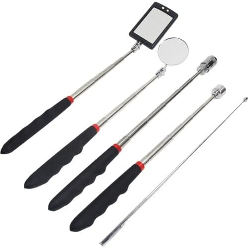 Round Telescoping Inspection Mirrors Circular Inspection Mirror Adjustable Flexible Inspection Mirror Extend Tool Mirror