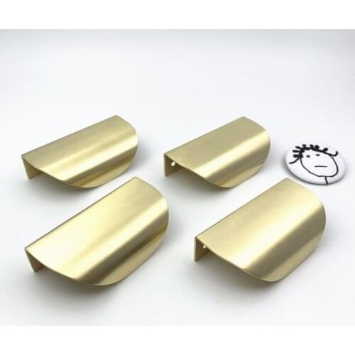 LCH Nordic Style Top Quality Leaf Shaped Solid Brass Cabinet Knob Cupboard Handle Door Pull Gold