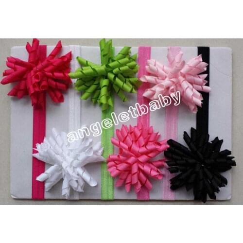 Hip Girl Boutique Solid Grosgrain Korker Ribbon Hair clip bows headband corker hair bands Christening headband 20pcs PD012